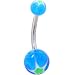 Psychedelich Aqua Star Acrylic Belly Button Ring