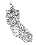 Sterling Silver California Charm