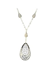 14k Italian Yellow and White Gold Oval Diamond Cut and Stations Necklace, 18"