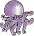 2 Purple Grey White Tropical Octopus Animal Patch