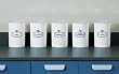 CLINTON SUNDRY JARS Opaque regular labeled Item# T-60