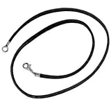 15 Inch Black LEATHER CHOKER Necklace