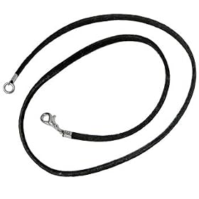 15 Inch Black LEATHER CHOKER Necklace