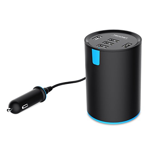 Usb car charger, tecknet 8a/40w 5-port usb car charger …