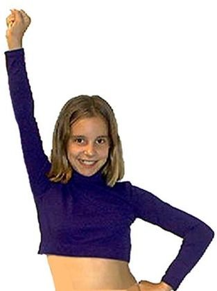 Childrens Toyshop  Sporting Goods : Danskin Girls Nylon Zippered Mock Turtleneck
