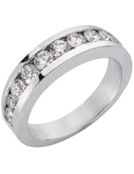14K White Gold 1.12cttw Round Diamond Ring Band