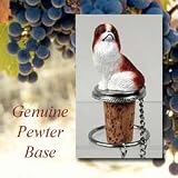 Japanese Chin Dog Wine Bottle Stopper - Red & White