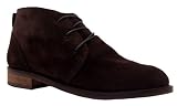 Glorious Womens Rabbit Dark Brown Suede Lace Up Desert Ankle Boots