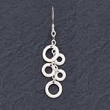 Sterling Silver Multi-Circle Drop Earrings - Pair