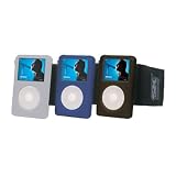 SoundKase iPod Video Skins Dark Multi Colored 3 Pack with Arm Band & Lanyard