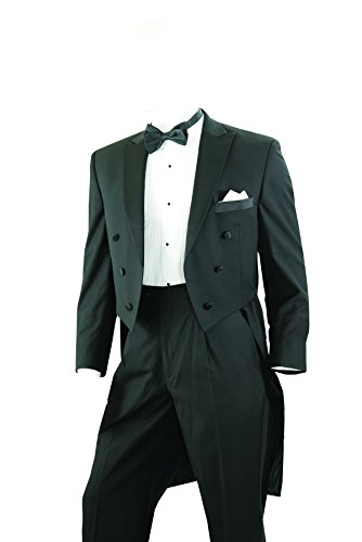 Tailcoat Tuxedo in Black, Includes Tailcoat & Tuxedo Pants - Black, 40 Regular