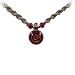 Glass Red Rose Pendant On Hemp Necklace