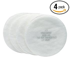 AO Safety 95191 Replacement Filters for Woodworker's Respirator, 4-Pack