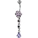 Belly Button Rings Light Purple Austrian Crystal title=