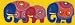 Famille Elephants En Jaune - Sophie Jourdan Art Print Poster 24 x 8