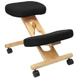 Wood Kneeling Office Chair  Black