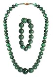 Malachite jewelry set, 'Queen of the Jungle' 19 L