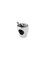 Sterling Silver Cocktail Drink Charm for 3mm Charm Bracelets