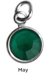 Sterling Silver Mother's Loving Embrace Green Crystal Charm