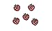 5 small pieces RED STRAWBERRY Iron On Patch Felt Fabric Applique Fruit Food Motif Children Decal 0.9 x 0.8 inches (2.3 x 2 cm)