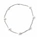 Bobijou 925 NHR230(S) Silver Clasp & Chain Ladies Tin-Cup Style White Round Pearl and Multiple Silver Chain Necklace