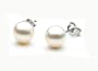 AugustinaJewelry Freshwater Cultured Pearl Earrings 7.5-8mm White Pearls with Silver Mount