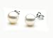 Freshwater Cultured Pearl Earrings 7.5-8mm White Pearls with Silver Mount