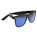 Flat Matte Reflective Flash Color Lens Large Horn Rimmed Style Sunglasses
