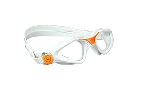 Aqua Sphere Kayenne Goggle With Clear Lens, White / Neon Orange, Regular