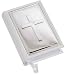 Kitchen & Housewares : White Leather Gem Bible with Sterling Silver Cross Front Cover