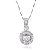 14K White Gold 1/3 ct Diamond Antique Pendant 18