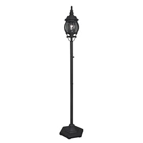 Outdoor Black Lantern-Style Floor Lamp