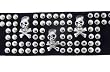 Steel Beads Skulls Wide Leather Band Halloween Accessories