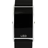 WeiLi Stylish Red LED Light Silicone Jelly Sports Watch Black Band Men Wrist Watch