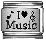Clearly Charming I Heart Music Laser Italian Charm