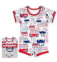 3 Pack Pure Cotton Taxi Print All-in-Ones
