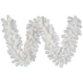 Vickerman 06712 - 9' X 12" Crystal White Garland 210T 50CL (A805813) Christmas Garland