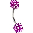 BELLY - 7/16 Purple DICE Belly Button Ring