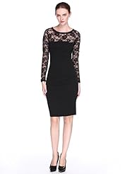 Lace Bateau Neck Cotton/Polyester Long Sleeves Evening Dress/Bridesmaid Dress/Prom Dress/Party Dress/Wedding Dress/Midi Dress 