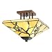Tiffany Mission Olive Leaf 14 Wide Ceiling Light Fixture