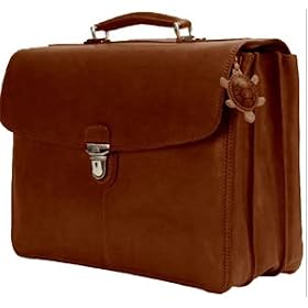 Tony Perotti Bella Russo Triple Compartment Laptop Briefcase 17"