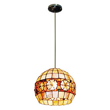 80w Classic Tiffany Pendant Light With Colorful Nature Shell