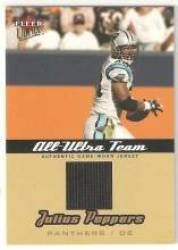 2005 Ultra All-Ultra Team Jerseys Gold #JP Julius Peppers - Carolina Panthers (Piece of Authentic Game-Worn Jersey) (Football Cards)
