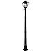 Nature Power 23106 72-Inch Bayport Solar Charged Lamp Post with Super Bright Natural White LEDs, Black