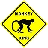 MONKEY CROSSING sign * animal zoo pet