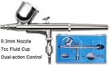 0.3 mm Dual Action Airbrush Kit with Portable Air Compressor