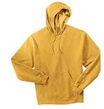 NEW District Threads - Pigment-Dyed Pullover Hooded Sweatshirt Mustard-XS