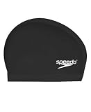  : Speedo Silicone Stretch Fit Swim Cap (Black, Small/Medium)