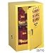 Justrite Sure-Grip EX 891220 Safety Cabinet for Flammable Liquids, 1 Door, 1 Shelf, Self Close, 12 gallon, 35"Height, 23-1/4"Width, 18"Depth, Steel, Yellow