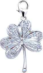 Shamrock  14K Gold Diamond Charm